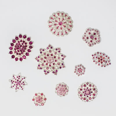 Pink Rhinestone Brooches Bulk