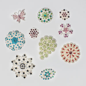 Colorful Stone Brooches Bulk Pack