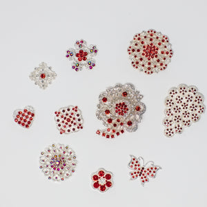 Bulk Brooches and Embellishments with Red Stones