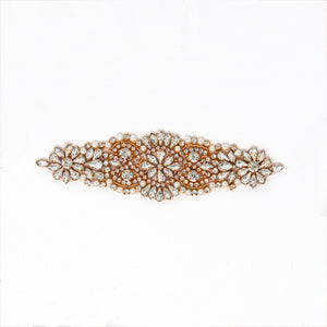 rose gold wholesale rhinestone appliques for dresses bridal dance costumes iron on