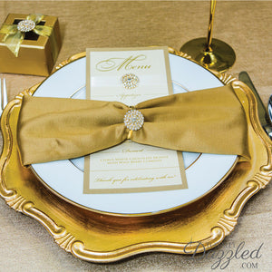 Gold Rhinestone Napkin Rings Bulk