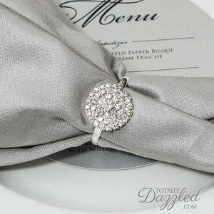 Floral Rhinestone Napkin Rings