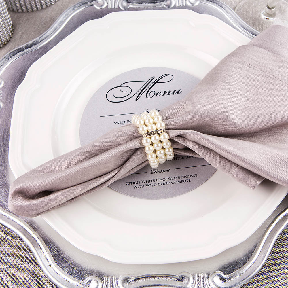 Pearl Wedding Napkin Ring 10 Pack Totally Dazzled