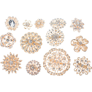 Bulk Rhinestone Embellishments brooches and pins