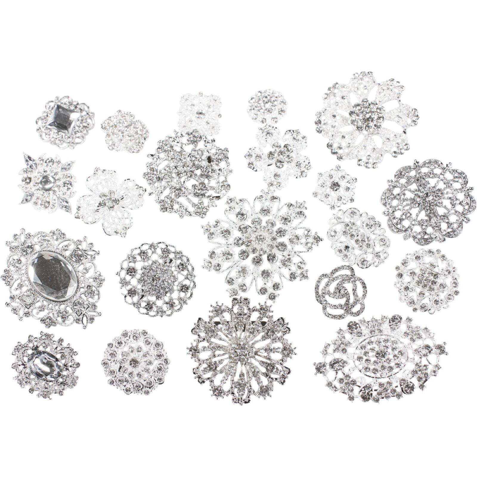 Bulk Silver Rhinestones Embellishments