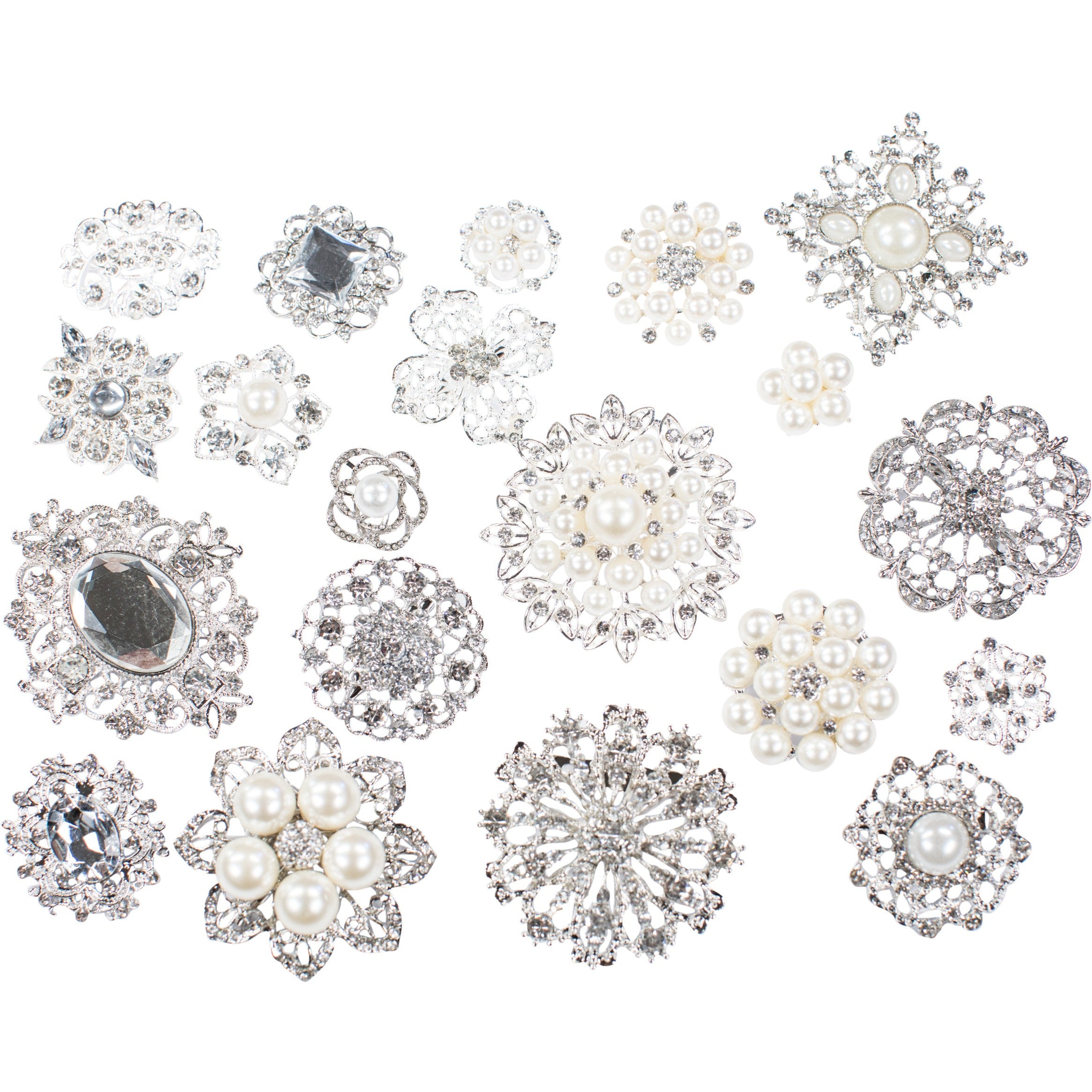 Silver Rhinestone Bows Pack - Totally Dazzled