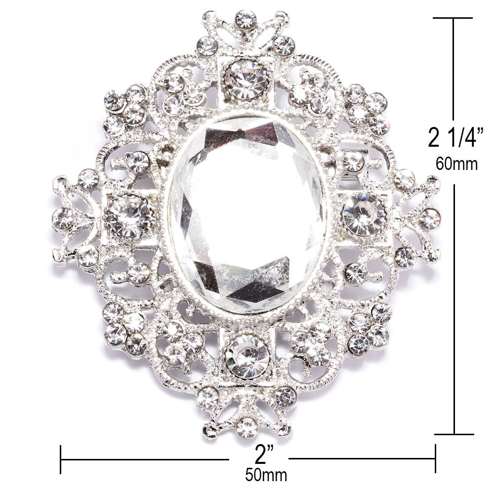 Wholesale Women Luxury Double Cc Designer Crystal Brooches Pins