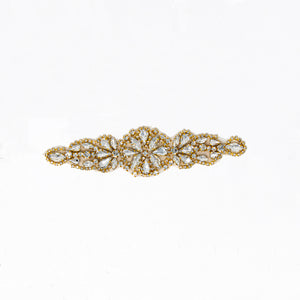 wholesale gold rhinestone appliques iron on for dresses bridal dance costumes