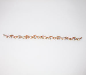 wholesale rhinestone and pearl iron on applique rose gold for dresses bridal dance costumes
