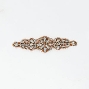 wholesale rose gold rhinestone appliques iron on for dresses bridal dance costumes