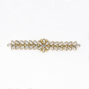 wholesale swarovski rhinestone appliques gold iron on for dresses bridal dance costumes
