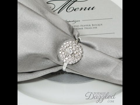 Floral Rhinestone Napkin Ring 10 pack