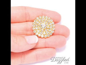 GOLD FLORAL RHINESTONE FLAT BACK 10 Pack